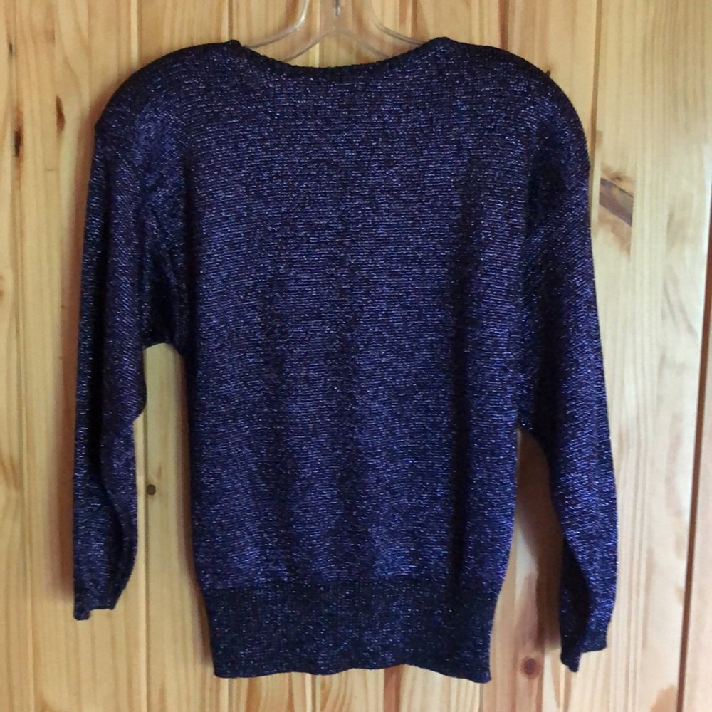Vintage Pierre Cardin metallic purple pullover top - Picture 2 of 11